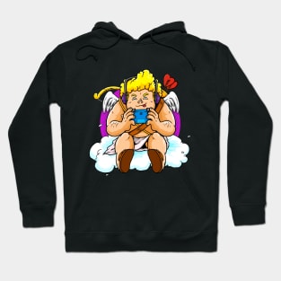 Funny Gamer Cupid Teenage Boys Girls Gaming Valentine Day Hoodie